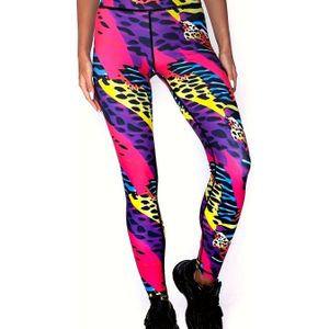 Vrouwen Yoga Leggings met kleurrijke luipaardprint, hoge taille en elastische fitnessbroek, geschikt voor trainingen en casual wear, perfect om te rennen.
