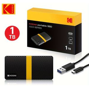 KODAK Externe SSD Schijf HD Externo 1TB USB3.1 Mini Draagbare SSD 128GB 256B 512GB 1TB voor Laptops Smartphone PS4