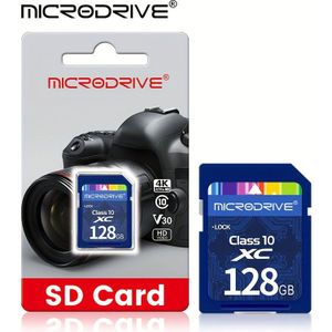 MICRODRIVE SD blauwe geheugenkaart, Class10 U3 UHS-I 128GB, 64GB, 32GB snelle geheugenkaart voor digitale spiegelreflexcamera's