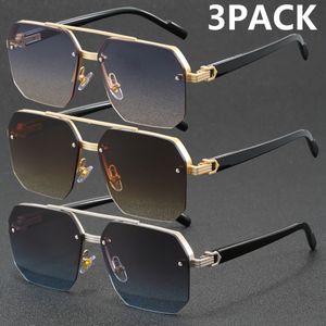 3-Pack Metal Half-Rim Modebrillen voor Mannen en Vrouwen – Ideaal voor Casual Winkelen, Straatfotografie, Vaderdag, Moederdag, Schoolseizoen & Kerstcadeau