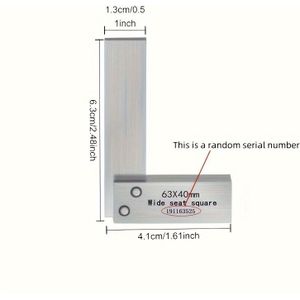 High-precision Carbon Steel L-shaped Square - Wide Seat Right Angle Ruler For Woodworking, 90 Degree Measuring Tool