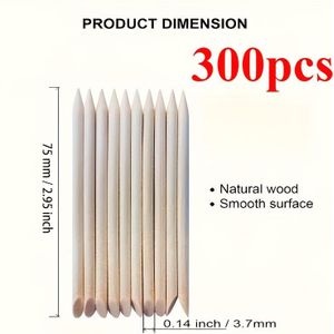 300st Natuurlijke Oranje Hout Nagelriemduwers - Geurloze Nagelverzorging Gereedschappen voor Manicure & Pedicure, Ideaal voor Thuis en Salon Gebruik