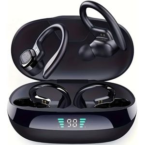 LIFEBEE Draadloze Oordopjes, In-ear Hoofdtelefoons, Draadloze Headset, TWS Oortelefoons met LED Display/Oplaadcase, Sport Oordopjes met Oorhaken voor iOS/