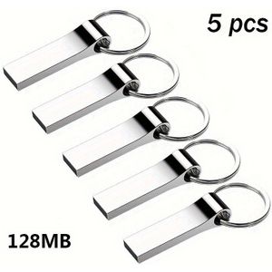 5-Pack 4GB USB 2.0 Flash Drives - Hoge-snelheid metalen draagbare USB-geheugensticks voor pc, laptop, notebook