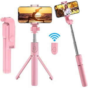 1pc Selfie Stick met telefoonhouder, , smartphone-tripod met draadloze afstandsbediening, 360° rotatie, essentieel voor reizen, compatibel met iPhone/Samsung/-smartphones