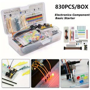 1set 830 Breadboard Cable Resistor Electronic Component Starter Kit For Led Potentiometer For