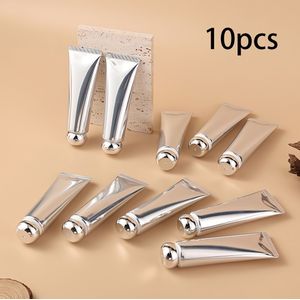 10-Pack 50ml Herbruikbare Aluminium Cosmetische Tubes, Zachte Kunststof Containers met Ronde Deksels, Alcoholvrij, voor Gezichtsreiniger, Handcrème, Lotion Verpakking