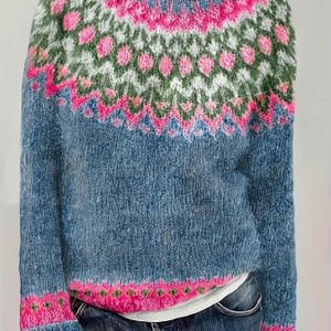 Modieuze Dames Ronde Hals Trui Contrastkleur Herfst Winter Warm Veelzijdig Topje