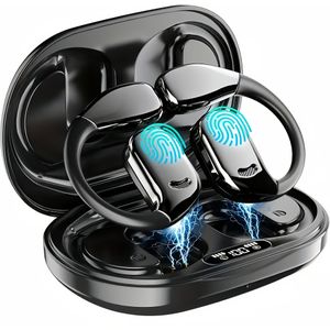 AI Real-Time Vertaal Oordopjes, Draadloos Open-Oor Ontwerp met 144 Talenondersteuning. 36U Batterijduur. Inclusief Oplaadkabel & Hoesje in 2 Kleuren (Set van 3 Stuks)