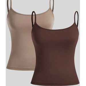 2 stuks verstelbare bandjes kleur sexy camisole top set