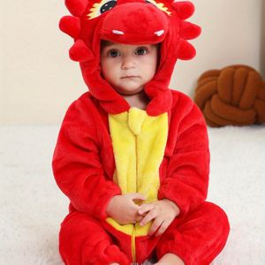 Schattige Cartoon Dieren Lange Mouwen Hoodie Romper voor Kinderen - Casual Bodysuit voor Lente, Herfst en Winter