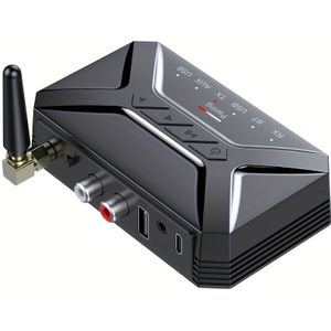 40m Draadloze 5.0 Audio Zender Ontvanger - HD Laag Latentie Draadloze Adapter met 3,5mm AUX/RCA/USB Ingangen, USB-gevoed voor Autoradio, TV, PC, Hoofdtelefoon & Speaker