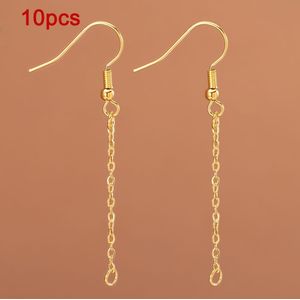10pcs Stainless Steel Earring Hooks Drop Earring Wires With Connector Ring Ear Hooks Wire Accessories For Making Supplies