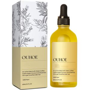 Rozemarijn Haarolie van 60ml, Voedt Beschadigd Haar - Bevat Castorolie en Kokosolie, Maakt het Haar Glad en , Geschikt voor Alle Haartypes