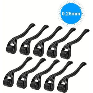 10 stuks per verpakking Volledig Zwart 0,25mm Derma Roller Lichtbeige Verzorgingstool