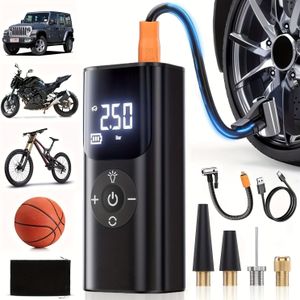 Universal Tire Inflator Portable Air Compressor Tire Pump For Car Bicycle Motorcycle Ball Air Pump, Suitable For Inflating Tires Basketball Rubber Boat Swimming Ring