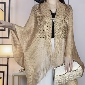 Plus Size Lichtgewicht Avondjurk Cardigan met Kwastjes