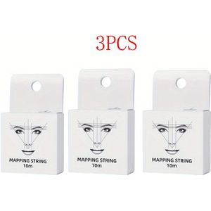 3-delige oogbrowkaartset met ongeurende polyesterborstels - Inclusief 10m touw voor nauwkeurige oogbrow- en gezichtshaarontwerp, oogbrow-ontwerpset | Gezichtshaarontwerp | Ongeurende borstels