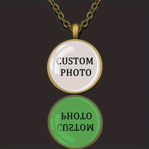 [customized]1pc Customized Necklaces Personalized Picture Image Photo Glass Dome Pendant Chains Necklace For Men And Women Custom Jewelry Gift