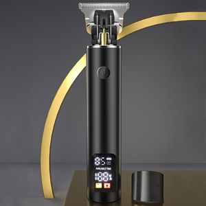 Professionele elektrische haartrimmer voor heren, draadloze multifunctionele trimmer met LED-display, inclusief 6 limietkammen, USB-opladen, professioneel kappersaccessoire, ideaal cadeau