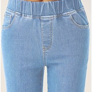 Dames Plus Size Stretch Denim Jeans - Hoge Taille, Slim Fit, Lichtblauw, Casual Stijl, Comfortabel Wear, Hoge Taille Jeans