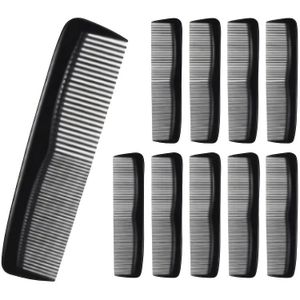 10st./50st. Heren Zak Kam, 5-Inch Tanden Plastiek Haarknipmes, Zwarte Professionele Kapperskam, Klein Antistatisch Stylingaccessoire voor Baard en Verzorging