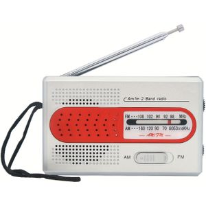 Retro Draagbare AM FM Radio met Luidspreker, Werkt op Batterij of , Ideaal voor Binnen- en Buitengebruik - Perfect Noodgeschenk