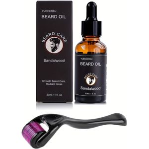 Baard Essentiële Olie, 0.23mm Baardroller met Castorolie Verrijking voor Gladde Baarden – Druppelontwerp, Handig & Krachtige Huidverzorging, Langdurige Hydratatie | Naaldlengte < 0.25mm