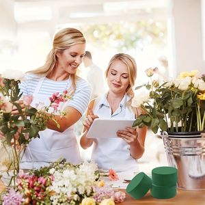 4 stuks Ronde Bloemschuim Natte Spons Set voor Bloemstukken, Synthetische Edelsteen Accessoires, 8 × 4 cm