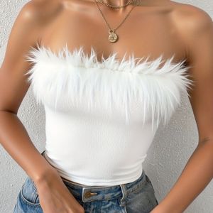 Elegante zwarte crop top met detail voor dames - Stretchy polyestermix, rauwe zoom, perfect voor lente/zomer/herfst, casual kleding | Detail top | Stretchy stof