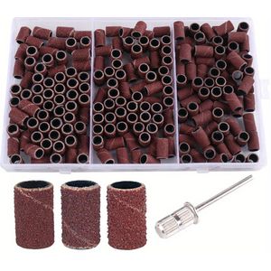 210 stuks/doos nagelart machine zandhoed band 180/120/80 zandnagelfijler slijpkop voetontspanningsgereedschap set