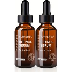 Pure Retinol Gezichtsserum met B5, VE, Gezichtsserum voor Lijnen, Rimpels & Voorschoolelijke Zonschade om te Hydrateren, Geschikt voor Gevoelige Huid Lichtbeige 2 stuks