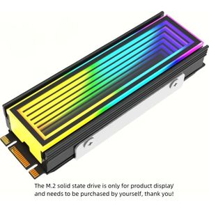 TEUCER NVMe M.2 SSD Koelblok - RGB Sync RGBF/P//N/A, Passief Koelsysteem voor 2280 SSD's (Compatibel met Aura Sync Moederborden, PCIe Slot Installatie) - PCIe Uitbreidingskaart-achtig Koelblok