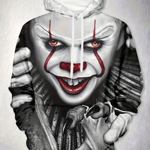 Herensweatshirt met capuchon en alloverprint - 100% polyester tricotstof, lichte stretch, kangoeroezak, reguliere pasvorm