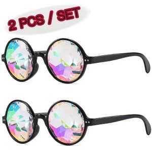 2 stuks Nieuwe Odd Glasses Kaleidoscoop Concert Bril Lens Mosaïek Bril Nachtscène Performances Bril