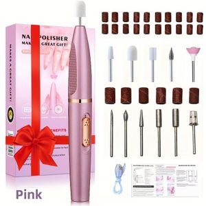 USB Elektrische Nagelboor, Draagbare Nagelmachine Set, Nagel- en Voetgereedschap met Nagelboor en Polijstset, Elektrisch Nagelvijl, Nagelset voor Thuisgebruik, De Beste Keuze voor Geschenken