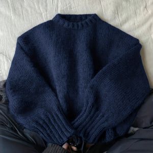 Premium Alpaca Pullover Lange Mouw Trui | Modieuze Dames Tops, Zacht, Elegant Casual, Ronde Hals, Kleur, Medium Stretch Stof, Lantaarnmouwen voor Alle Seizoenen