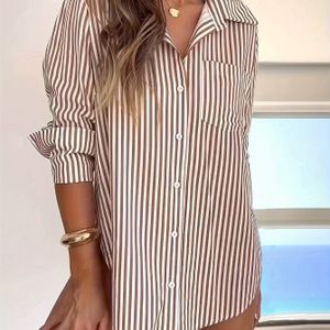 Blauw Gestreept Overhemd met Lange Mouwen