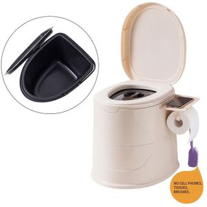 1st Draagbaar Toilet voor Ouderen & Zwangere Vrouwen - Eenvoudige Installatie, Dubbele Geurwerende Deksel, Dikke Antislip Basis, Compact Ontwerp, Kleurenschema, Gebruik Binnen