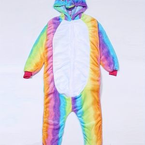 Eenhoorn dieren cartoon onesie, fleece loungewear.