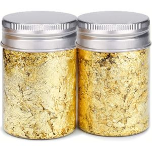 2 Flessen Gouden Folievlokken Vergulding Gouden Vlokken Gouden Bladvlokken Imitatie voor Nagellak Kunst Ambachten Sieraden Maken Decoratie