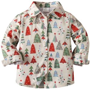 Kerstboom Grafisch Button Up Reversoverhemd Met Lange Mouwen Voor Meisjes Lente Herfst Kerstcadeau Feest