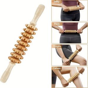 Houten Roller Massage Wiel - Handmatig voor Lichaam, Nek, Rug, Taille, Benen, Armen - Ideaal voor Feestdagen, Valentijnsdag Feesten, Moederdag Geschenken, Massage Gereedschap