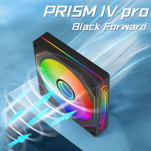 Frostwind PRISM IV PRO 120mm behuizingsventilator, 5V ARGB, 12V 4 PIN PWM, Oneindige Spiegel, 1650 RPM, 65 CFM, PC-, MOBO , Snelheidsregeling, voor Desktop Radiator/CPU-/Computerbehuizing