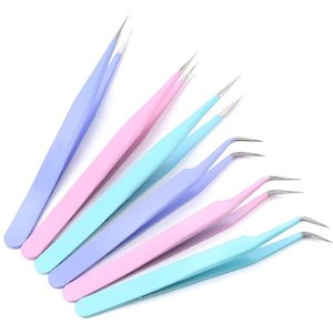 6-delige Huishoudelijke Haakneuspincet Set, Precisie Metalen Pincetten Kit voor Knutselen en Dagelijks Gebruik