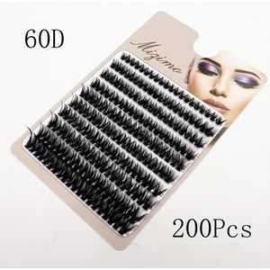 Gesegmenteerde Wimperclusters 60D 80D 100D Wimpers 200 Stks Clusters D Curling 8-16 Mm DIY Zacht Piekerig Snel Enten Wimperextensions Enten Thuis
