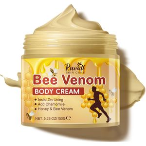 150g Bijengif Lichaamsmassagecrème, geschikt voor handen, voeten, benen, taille, etc. - diep hydraterend, verfrissend en niet vettig, geschikt voor gevoelige huid, Lichtbeige