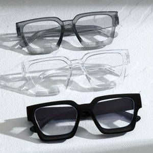 3st Vierkant Montuur Plastic Casual Mode Heldere Brillen Geschikt voor Mannen Dagelijks Kledingaccessoires