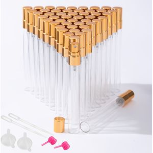 50st 5ml & 10ml Doorzichtige Glazen Parfumverstuiver Sprayflessen - BPS-Vrij, Geurvrije Reiscontainers voor Mannen & Vrouwen