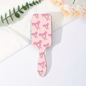 1pc schattige strik nylon borstel haarborstel, antistatische luchtkussenkam voor normaal haar - comfortabele ABS plastic handvat kapselkam voor knoopvrije styling